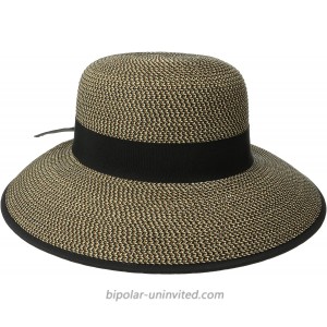 San Diego Hat Company Women's Ultrabraid Sun Brim with Back Bow Detail Mixed Black One Size at  Women’s Clothing store