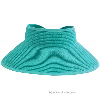 San Diego Hat Company Women's Ultrabraid Visor with Ribbon Binding and Sweatband Teal One Size at  Women’s Clothing store