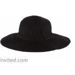 Scala Women's Sewn Ribbon Crusher Hat Black One Size at Women’s Clothing store Sun Hats