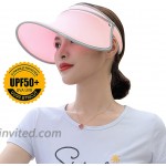 Sidiou Group Women UPF 50 Sun Hat Summer Visor Sun Cover Hat UV Protection Cap Beach Cap Long Brim Cap 1644 Pink at Women’s Clothing store