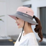 Sun Hats for Ponytail Hole Women with UV-Protection Pink at Women’s Clothing store