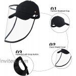 Triworks Baseball Cap & Bucket Hat Detachable Fashion Sun Hat Unisex Anti-Sunburn Clear Film Plastic Reusable UV-Proof Hat Great Necessary Item for Go Out Supermarket Shopping Beach Pool at Women’s Clothing store