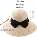 Women Big Bowknot Straw Hat Floppy Foldable Roll up Womens Straw Hat Sun Hat for Women Beach Cap Summer Hats UV Protection Beige at Women’s Clothing store