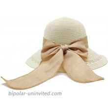 Women Natural Straw Sun Hat UV Protection Wide Brim Hat Foldable Package with Decorative Ribbon for Women Accessories Summer Beach Travel Outdoor Activities Fishing White at  Women’s Clothing store
