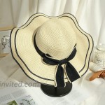 Women Summer UV Protection Beach Sun Hat UPF50+ Straw Hats Wide Brim Foldable Packable Roll up Cap Beige at Women’s Clothing store