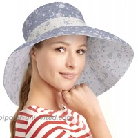 Womens 5'' Super Wide Brim Sun Hats Summer Reversible UPF 50+ Beach Hat Foldable Floppy Rose Cap Navy at  Women’s Clothing store