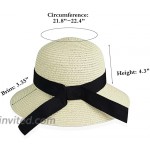 Womens Bowknot Beach-Hat Floppy - Summer Straw-Sun-Hat Foldable Beige at Women’s Clothing store