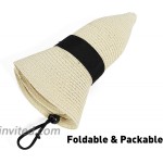 Womens Bowknot Beach-Hat Floppy - Summer Straw-Sun-Hat Foldable Beige at Women’s Clothing store