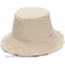 Womens Raw Hem Bucket Hats Summer Wide Brim Sun Hat Foldable Packable for Beach Vacation Travel Outdoors Plain Beige at  Women’s Clothing store