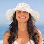 Womens Wide Brim Straw Hat Floppy Foldable Roll up Cap Beach Sun Hat UPF 50+ Beige1 at Women’s Clothing store