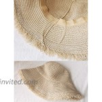 Womens Wide Brim Sun Hat with Wind Lanyard UPF Summer Straw Sun Hats for Women Beige at Women’s Clothing store
