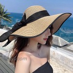 Women's Wide Brim Sun Protection Straw Hat Folable Floppy Hat Summer UV Protection Beach Cap Khaki at Women’s Clothing store