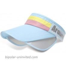 Womens Wide Brim Visor Sun Hat Solar Protection Beach Cap with Retractable Pull Plate Outdoor Light Blue at  Women’s Clothing store