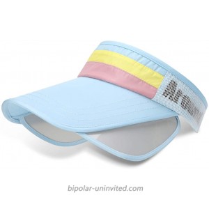 Womens Wide Brim Visor Sun Hat Solar Protection Beach Cap with Retractable Pull Plate Outdoor Light Blue at  Women’s Clothing store