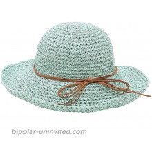 Yatemiole Women's Wide Brim Caps Foldable Fashion Summer Beach Sun Straw Hats Mint at  Women’s Clothing store