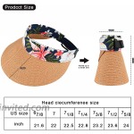 ZIIVARD Women Straw Sun Visor Hat Adjustable Wide Brim Cap Foldable Summer UV Protection Beach Hats Vintage Style Khaki at Women’s Clothing store