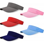 5 Pack Women and Men Sun Sports Visor Hats One Size Adjustable Cap at Women’s Clothing store