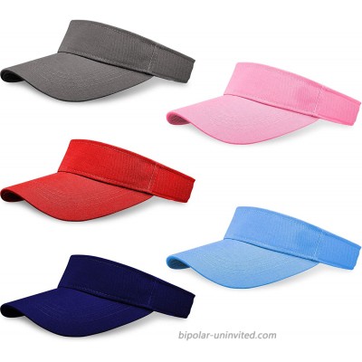 5 Pack Women and Men Sun Sports Visor Hats One Size Adjustable Cap at  Women’s Clothing store