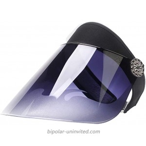 ChezAbbey Sun Visor Hat Cap 360 Rotation Summer Outdoor UV Protection Headband Solar Face Shield Hat Buckle Black at  Women’s Clothing store