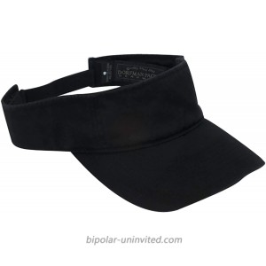 Dorfman Pacific Co. Men's Garment Washed Twill Visor Black One Size at  Men’s Clothing store Visors Headwear