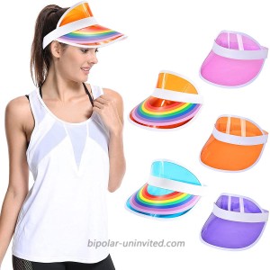 Echolife Unisex Sun Visor Hats Candy Color Adjustable Sports Beach Hat Outdoor UV Protection Sunhat Transparent Clear Cap Multi-Orange Multi-Blue Purple Pink Orange at  Women’s Clothing store