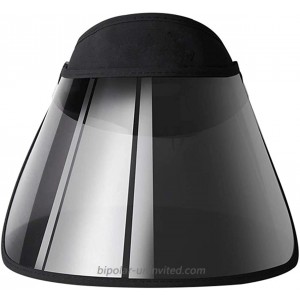 Face Shield Protector Sun Visor Hat Cap UV Protection - Premium Adjustable Solar Headband Black Flat 1 Pack