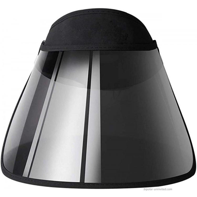 Face Shield Protector Sun Visor Hat Cap UV Protection - Premium Adjustable Solar Headband Black Flat 1 Pack