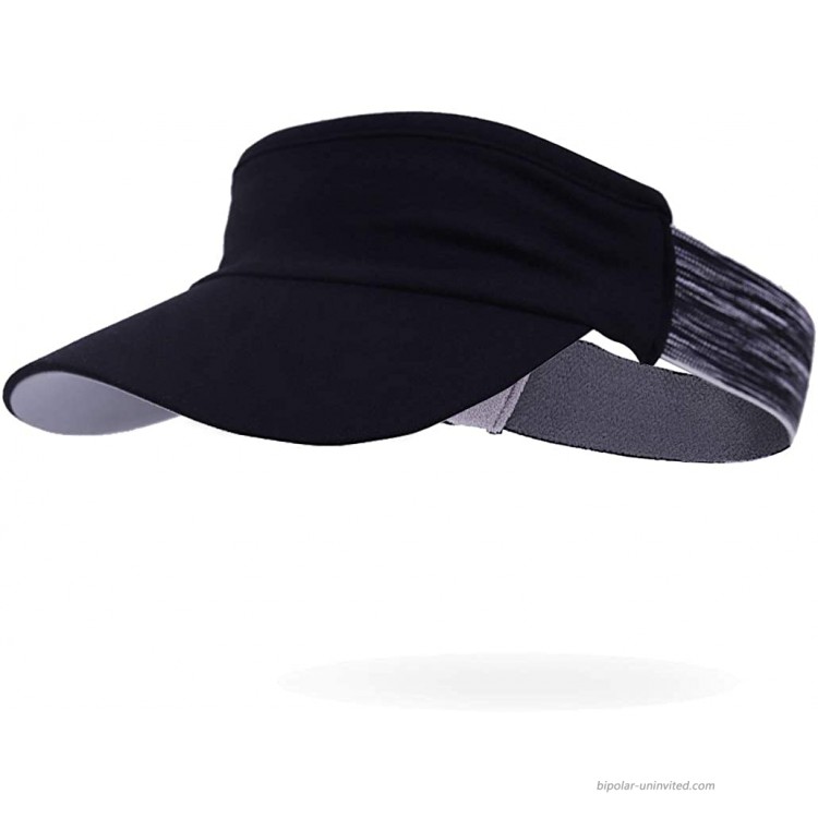 FORBUSITE Women Visor Caps for Running and Sport - Headband & Packable Black