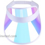Iridescent Plastic Sun-Visor Hats UV-Shield Protection Hat Tennis-Viosr-Mirrored Rainbow 1PC at Women’s Clothing store