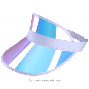 Iridescent Plastic Sun-Visor Hats UV-Shield Protection Hat Tennis-Viosr-Mirrored Rainbow 1PC at  Women’s Clothing store