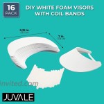 Juvale White Foam Visors with Coil Bands Bulk 16 Pack at Women’s Clothing store
