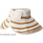 San Diego Hat Company UBV042 Roll Up Visor with Stripe Pattern and Bow Closure White One Size at Women’s Clothing store