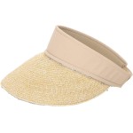 Solarfun Women Sun Hat Straw Sun Visor UPF 50+ Summer Wide Brim Roll-Up Visor Beach Hat for Traveling Beach Fishing Beige