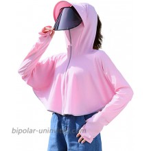 Sophiscated Lady's Sun Protection Hoodie Long Sleeve Hiking Shirt with Broad-Brimmed Sun Hat and Visors Pink at  Women’s Clothing store