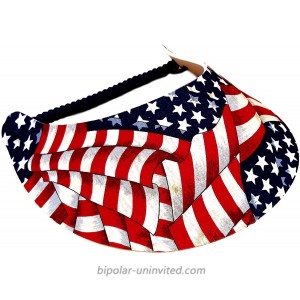 The Incredible Sunvisor Patriotic Flag Patterns Perfect for Summer! Made in The USA!! Flag 1 at  Women’s Clothing store