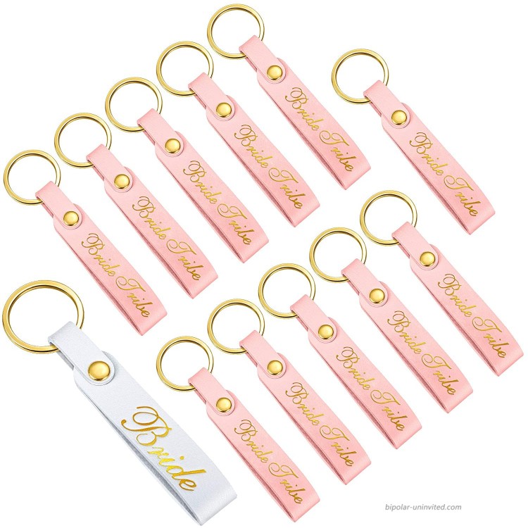 12 Pieces Bride Bridesmaid Keychains Wedding Key Rings Maid of Honor Pink Keychain for Bridal Party Wedding Party at Women’s Clothing store