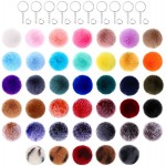 160 Pieces Pom Pom Keychain Set Include 40 Pieces Pom Poms 2.75 Inch Faux Fur Pompoms Fluffy Balls 40 Pieces Keychains and 80 Pieces Open Jump Rings for DIY Pom Pom Keychain Bag Charm Accessories at Women’s Clothing store