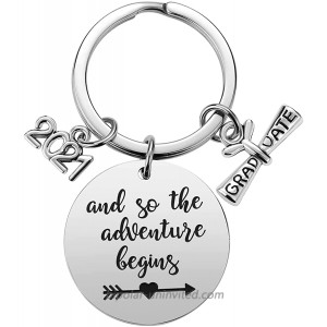 2021 Graduation Gift - And So The Adventure Begins Graduation Keychain College High School Grad Gifts for Him Her Women Men Boys Girls Graduates at  Women’s Clothing store
