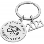 2021 Graduation Gift - My Story Is Just Beginning Inspirational Keychain College High School Graduation Gifts for Her Him Grad Gifts for Women Men Boys Girls Daughter Son Graduates at Women’s Clothing store
