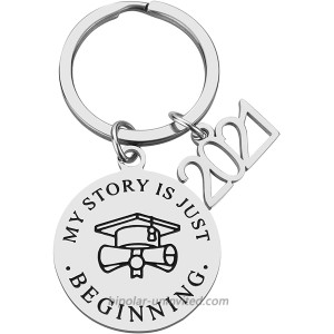 2021 Graduation Gift - My Story Is Just Beginning Inspirational Keychain College High School Graduation Gifts for Her Him Grad Gifts for Women Men Boys Girls Daughter Son Graduates at  Women’s Clothing store
