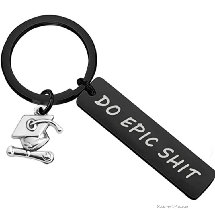 2021 Graduation Gifts Keychain - Do Epic Shit Key Chain Ring Jewelry Graduation Inspirational Birthday Christmas Gifts for Her Him Women Men at Men’s Clothing store