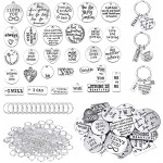 259 pcs Motivational Keychain Accessory Set with Inspirational Words Charm Open Jump Rings Keyrings Suitable for DIY Crafting Graduation Gift at Men’s Clothing store