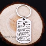 2Pcs Graduation Gifts Keychain for Class of 2021 Round and Rectangle Inspirational Gift Key Ring for Women Man Masters Degree Girls Boys Daughter Son Graduates from Dad Mom at Women’s Clothing store
