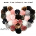 30Pcs Faux Fox Fur Fluffy Pom Pom Balls with Elastic Loop AUHOKY Soft Faux Fur DIY Pompom Ball Removable Hats Shoes Scarves Bags Keychains Accessories Gift for Women Girls 10 Colors