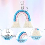 4 Pieces Rainbow Tassel Keychain Weaving Rainbow Tassel Charm Keyring Handmade Colorful Boho Key Holder Bag Wallet Purse Key Chain for Women Girls