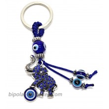 Bravo Team Evil Eye Keychain Complemented By Silver Metal Alloy Elephant With Blue Crystal Rhinestones And Resin Evil Eye Beads Painted In Blue White And Black For Good Luck Protection And Strength at  Women’s Clothing store