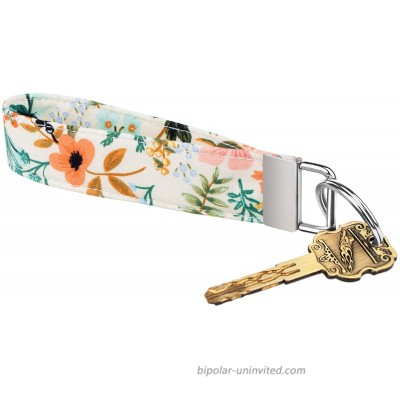 Celokiy Pink Floral Cute Keychain Wristlet Lanyard 100% Cotton Fabric Key Chain Bracelets for Women C at  Women’s Clothing store