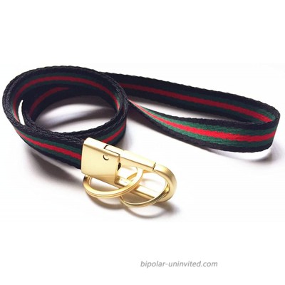 Classical Stripe Neck Lanyard Golden Heavy Duty Car Keychain with Soft WebbingMulti Color at  Women’s Clothing store