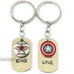 Community of Fandoms Brother Friendship Dog tag Superhero Captain Americ Winter Soldie Keychains Gifts for Men Woman at Men’s Clothing store