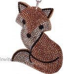 Crystal Rhinestone Charms Diamante Animals Eyes Charm Key Ring Pendant Key Chains Cute Purse Bag Gifts - Champagne Fox at Women’s Clothing store